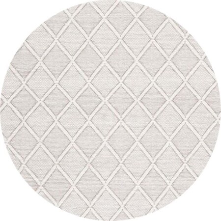 Safavieh 6 x 6 ft. Natura Round Hand Woven Rug; Ivory & Brown NAT868T-6R
